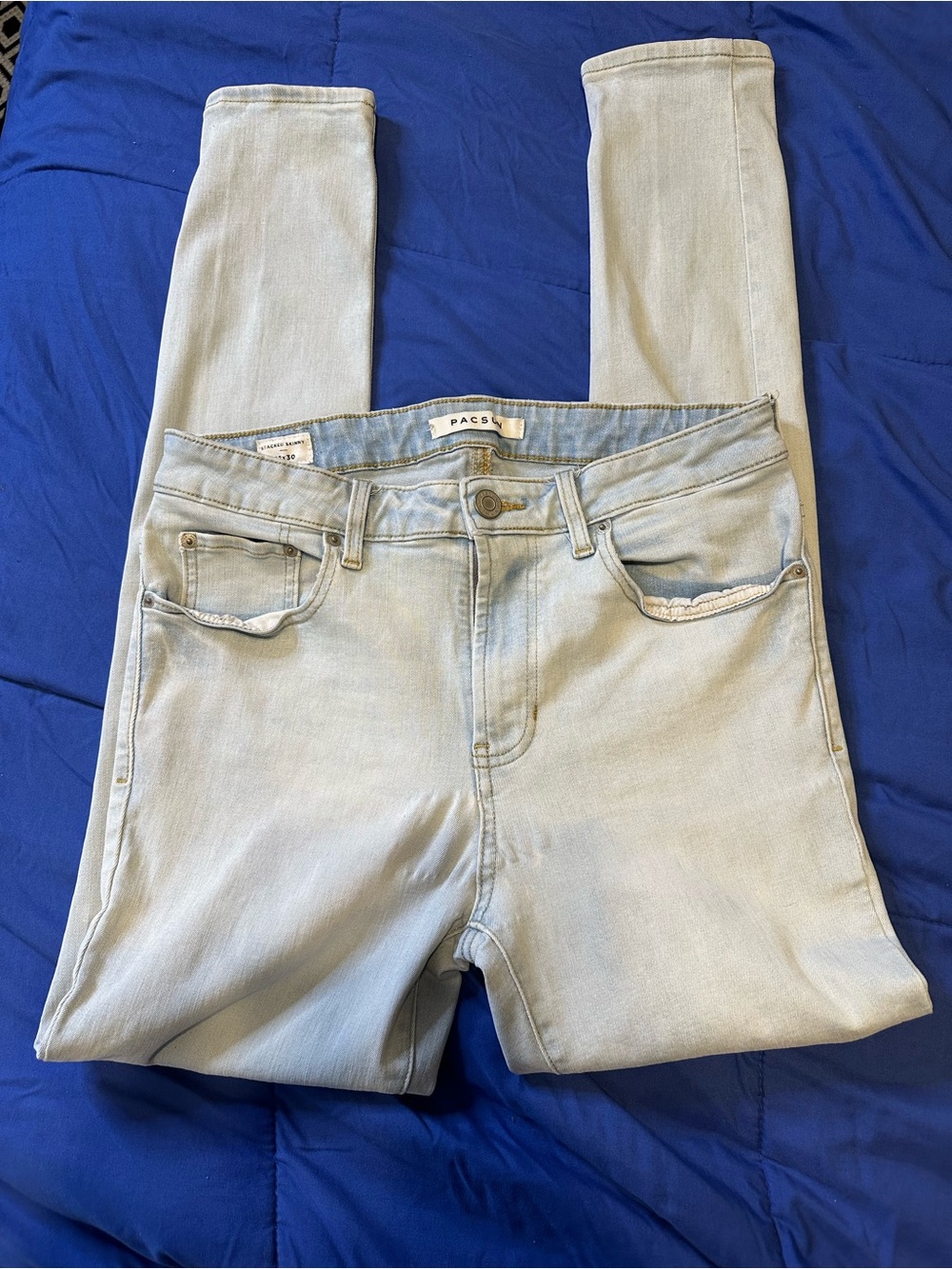 PacSun Light Wash Skinny Jeans - Pale Blue